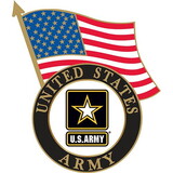 Eagle Emblems P62535 Pin-Army Logo, W/Usa Flag