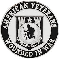 Eagle Emblems P62571 Pin-Wounded Warrior,Vets (1-1/16")