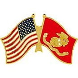 Eagle Emblems P62593 Pin-Usmc, Flag, Usa/Usmc (1-1/4
