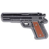 Eagle Emblems P62622 Pin-Gun,38Cal Pistol,Blk (1-1/8