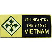 Eagle Emblems P62667 Pin-Viet,Bdg,004Th Inf Div 1966-1970, (1-1/8")