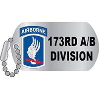 Eagle Emblems P62691 Pin-Army,173Rd Abn Div DOG TAG, (1-1/4")