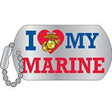 Eagle Emblems P62803 Pin-Usmc,I Love My Marine Dog Tag, (1-1/4