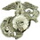Eagle Emblems P62810 Pin-Usmc,Emblem,A2,Left COLLAR-SILVER, (7/8")