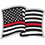 Eagle Emblems P62844 Pin-Fire,Red Line Honor Flag (Wavy), (1-1/8")