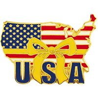 Eagle Emblems P62887 Pin-Usa/Yellow Ribb.Map (1-1/8")