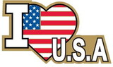Eagle Emblems P62888 Pin-Usa, I Love Usa (1