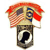 Eagle Emblems P62943 Pin-Pow/Usa/Nc (CLOSEOUT), (1-1/4")