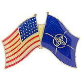Eagle Emblems P62967 Pin-Usa/Nato (CROSS FLAGS) (1-1/8
