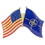 Eagle Emblems P62967 Pin-Usa/Nato (CROSS FLAGS), (1-1/8")