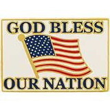 Eagle Emblems P62978 Pin-Usa, Flag, God Bless Our Nation (1-1/8