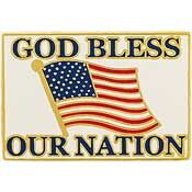 Eagle Emblems P62978 Pin-Usa, Flag, God Bless Our Nation (1-1/8")