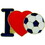 Eagle Emblems P63293 Pin-Soccer, I Heart (1")