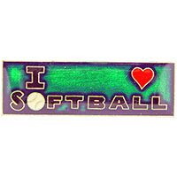 Eagle Emblems P63507 Pin-Softball,I Love- (1")