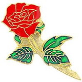 Eagle Emblems P63630 Pin-Plant, Rose, Red (1