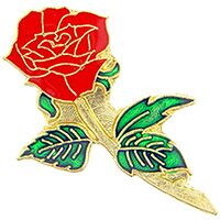 Eagle Emblems P63630 Pin-Plant,Rose,Red (1")
