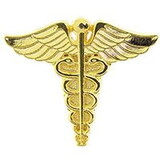Eagle Emblems P64047 Pin-Army, Medic, Caduceus (Gld) (Mini) (3/4