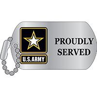 Eagle Emblems P64050 Pin-Army Logo,Dt Proud "DOG TAG", (1-1/4")
