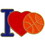 Eagle Emblems P64111 Pin-Basketball, I Heart (1")