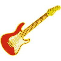 Eagle Emblems P64120 Pin-Guitar,Electric (Red) (RED), (1-1/2")