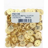 Eagle Emblems PB010B Pin Back-Metal Clutch (100 Pack)     Brass
