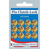 Eagle Emblems PB010 Pin Back-Metal Clutch ( 12 PACK) BRASS
