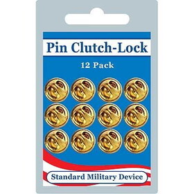 Eagle Emblems PB010 Pin Back-Metal Clutch (12 Pack)      Brass