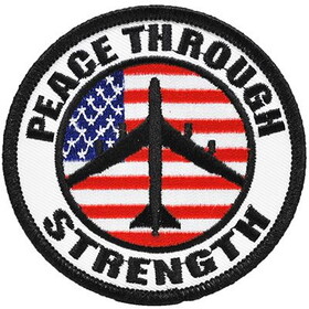 Eagle Emblems PM0032 Patch-Usa,Peace Through STRENGTH, (3-1/16")