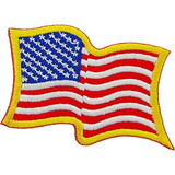 Eagle Emblems PM0114 Patch-Flag Usa, Wavy, Gold (2-1/4