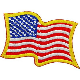 Eagle Emblems PM0114 Patch-Flag,Usa,Gold,Wavy (L) (3-1/4"x2-1/4")