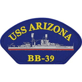 Eagle Emblems PM0227 Patch-Uss,Arizona (5-1/4"x3")