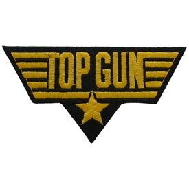 Eagle Emblems PM0246 Patch-Usn,Top Gun,Shield Black & Yellow, (4-1/2")