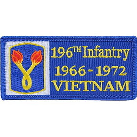 Eagle Emblems PM0307 Patch-Viet,Bdg,Army,196Th 1966-1972, (4-1/8"x2")