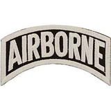 Eagle Emblems PM0351 Patch-Army, Tab, Airborne (Wht/Blk) (3-1/4