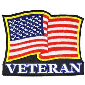 Eagle Emblems PM0413 Patch-Usa Veteran,Wavy (3-1/2")