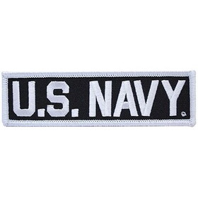 Eagle Emblems PM0440 Patch-Usn,Tab,Us.Navy (WHT/BLK), (4-3/4"x1-1/4")