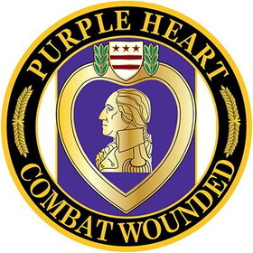 Eagle Emblems PM0485 Patch-Purple Heart "COMBAT WOUNDED", (3-1/16")