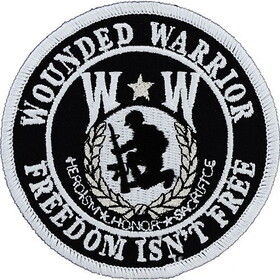 Eagle Emblems PM0512 Patch-Wounded Warrior Freedom Isn'T Free! (3-1/16")