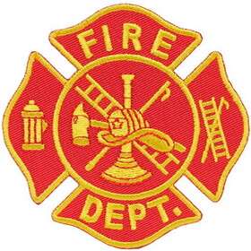 Eagle Emblems PM0593 Patch-Fire, Dept.Logo (Red/Wht) (3")