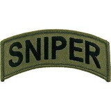 Eagle Emblems PM0617 Patch-Army,Tab,Sniper (SUBDUED), (3-7/8