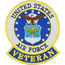 Eagle Emblems PM0632 Patch-Usaf Emblem,Veteran (3-5/8")