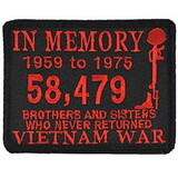 Eagle Emblems PM0696 Patch-Vietnam, In Memory (Red/Blk) (3-1/2