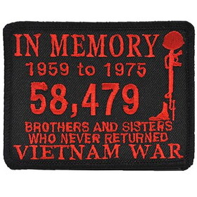 Eagle Emblems PM0696 Patch-Vietnam,In Memory (RED/BLK), (3-1/2")