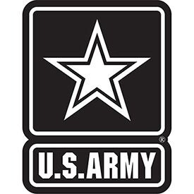 Eagle Emblems PM0749 Patch-Army Logo (03S) (WHT/BLK), (3-1/2")