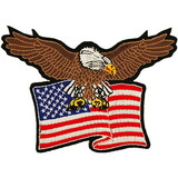 Eagle Emblems PM0805 Patch-Usa, Eagle, Flag (4-3/8