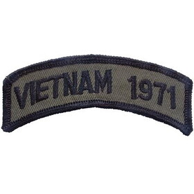 Eagle Emblems PM0816 Patch-Vietnam,Tab,1971 (SUBDUED), (3-1/2")