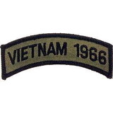 Eagle Emblems PM0827 Patch-Vietnam, Tab, 1966 (Subdued) (3-1/2
