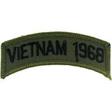 Eagle Emblems PM0829 Patch-Vietnam, Tab, 1968 (Subdued) (3-1/2