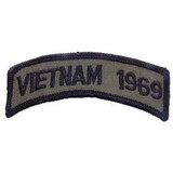Eagle Emblems PM0830 Patch-Vietnam, Tab, 1969 (Subdued) (3-1/2
