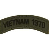Eagle Emblems PM0831 Patch-Vietnam, Tab, 1970 (Subdued) (3-1/2